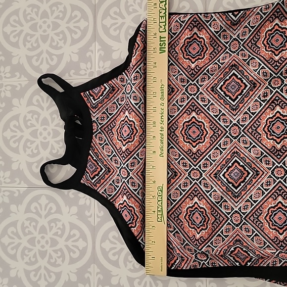 Maurices Geometric Dress Black Pink Aqua Size Small - Picture 5 of 11